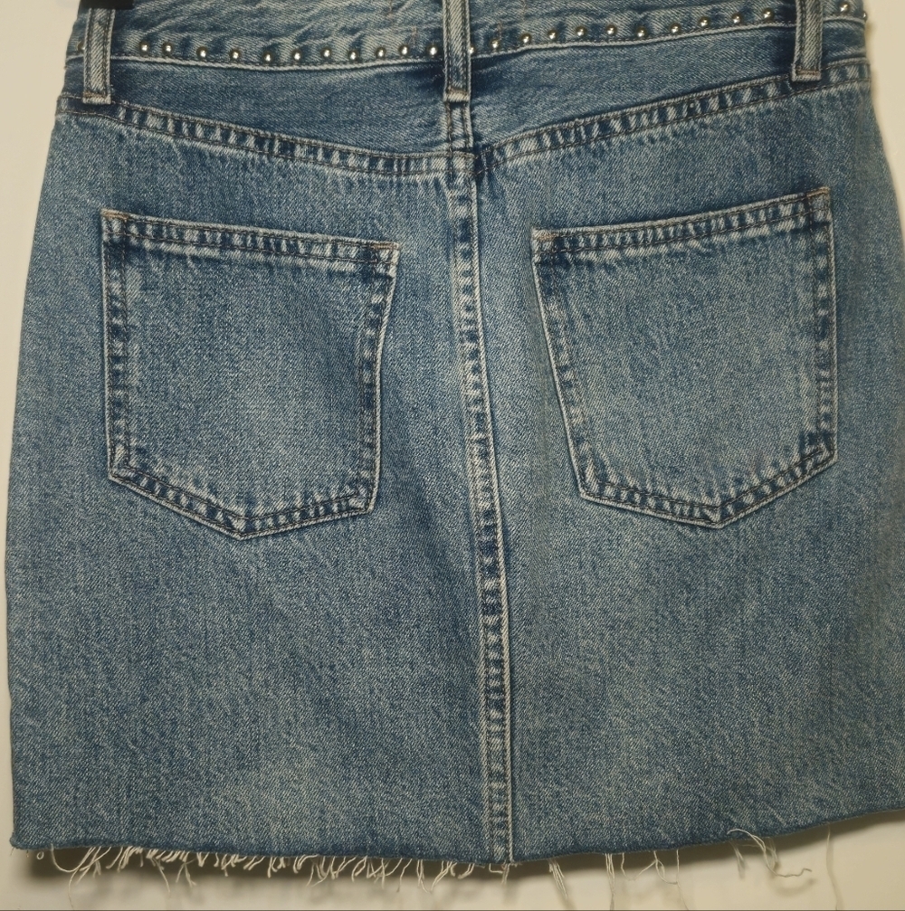 Pistola Blue Denim Mini Skirt with Studs - Picture 5 of 6